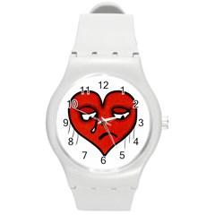 Sad Heart Plastic Sport Watch (medium) by dflcprints