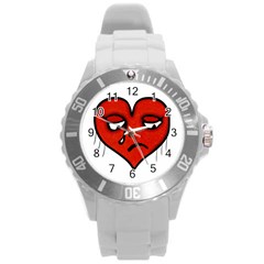 Sad Heart Plastic Sport Watch (large) by dflcprints