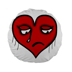 Sad Heart 15  Premium Round Cushion  by dflcprints