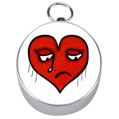 Sad Heart Silver Compass by dflcprints