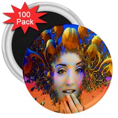 Organic Medusa 3  Button Magnet (100 pack)