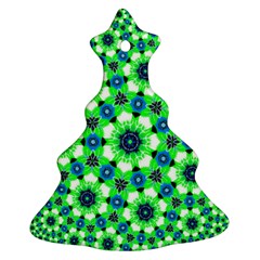 Green Flower Rosette Christmas Tree Ornament (two Sides)