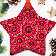 Red Flower Rosette Star Ornament (two Sides) by rosetteornaments