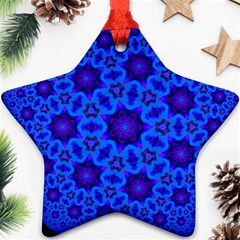 Blue Flower Rosette Star Ornament (two Sides) by rosetteornaments