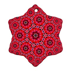 Red Flower Rosette Snowflake Ornament (two Sides) by rosetteornaments