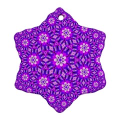 Purple Flower Rosette Snowflake Ornament (two Sides)