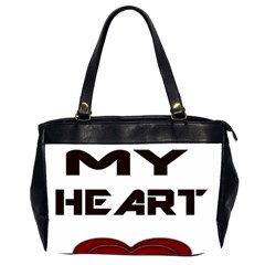 You My Heart Oversize Office Handbag (two Sides) by edward55