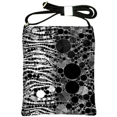 Zebra Print Bling Abstract Shoulder Sling Bag by OCDesignss