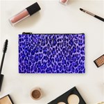 Blue Leopard  Cosmetic Bag (Small) Front