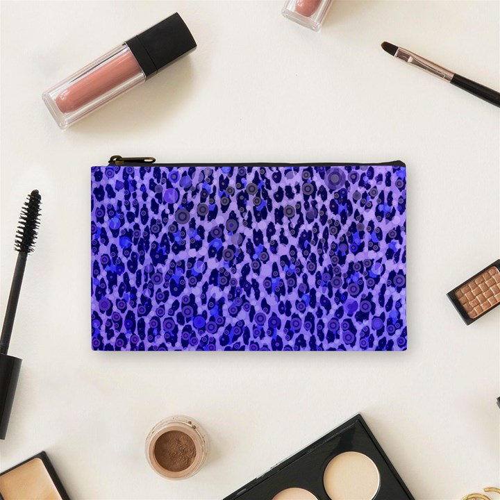 Blue Leopard  Cosmetic Bag (Small)