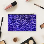 Blue Leopard  Cosmetic Bag (Small) Back