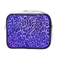 Blue Leopard  Mini Travel Toiletry Bag (one Side) by OCDesignss