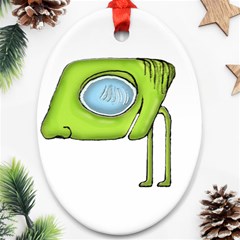 Funny Alien Monster Character Oval Ornament by dflcprints