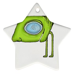 Funny Alien Monster Character Star Ornament by dflcprints