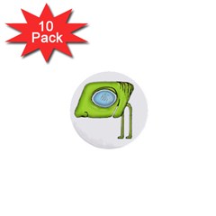 Funny Alien Monster Character 1  Mini Button (10 Pack) by dflcprints