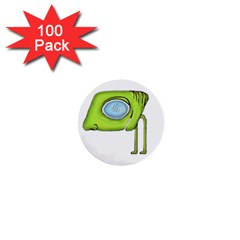 Funny Alien Monster Character 1  Mini Button (100 Pack) by dflcprints