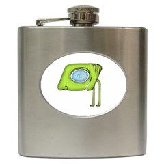 Funny Alien Monster Character Hip Flask by dflcprints