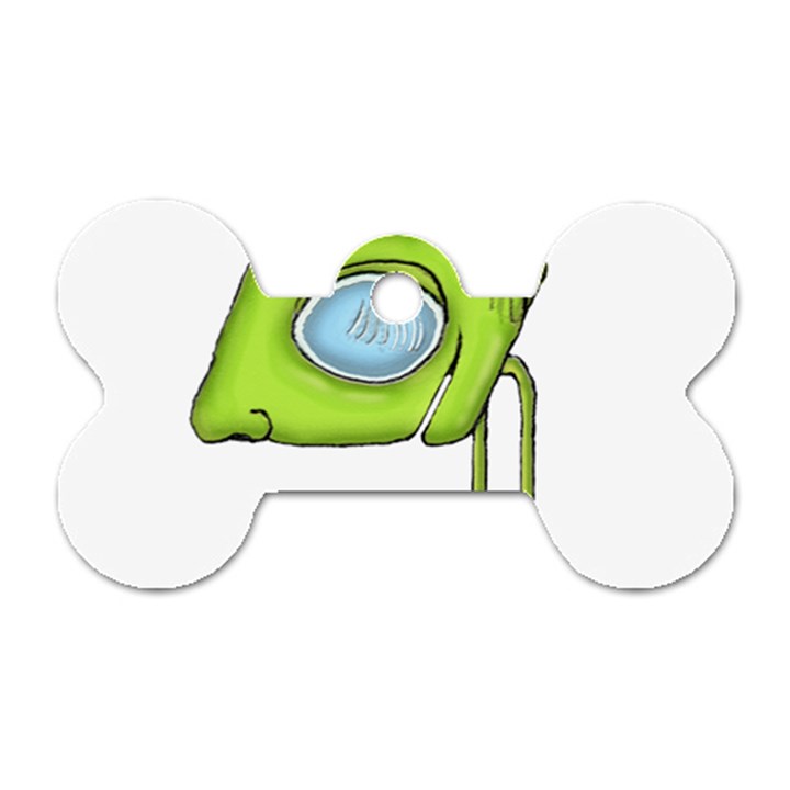 Funny Alien Monster Character Dog Tag Bone (Two Sided)