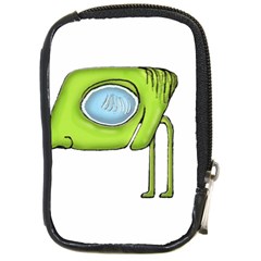 Funny Alien Monster Character Compact Camera Leather Case by dflcprints