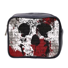 Skull Grunge Graffiti  Mini Travel Toiletry Bag (two Sides) by OCDesignss