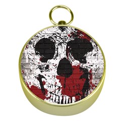 Skull Grunge Graffiti  Gold Compass by OCDesignss