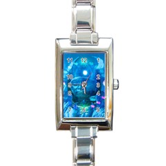 Magician  Rectangular Italian Charm Watch by icarusismartdesigns