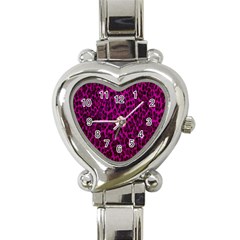 Pink Cheetah  Heart Italian Charm Watch  by OCDesignss