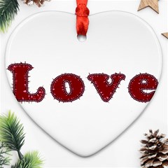 Love Typography Text Word Heart Ornament by dflcprints