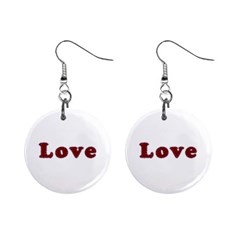 Love Typography Text Word Mini Button Earrings by dflcprints