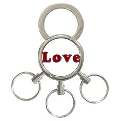 Love Typography Text Word 3-ring Key Chain by dflcprints