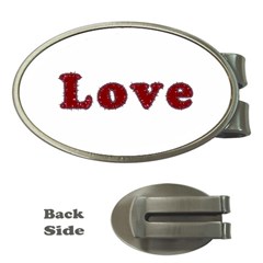 Love Typography Text Word Money Clip (oval) by dflcprints