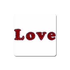 Love Typography Text Word Magnet (square) by dflcprints