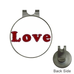 Love Typography Text Word Hat Clip With Golf Ball Marker by dflcprints