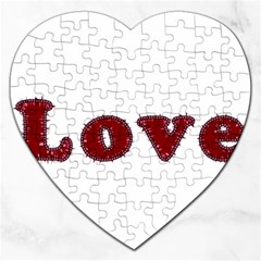 Love Typography Text Word Jigsaw Puzzle (heart) by dflcprints