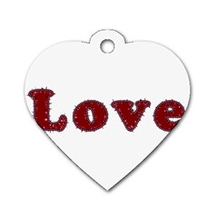 Love Typography Text Word Dog Tag Heart (two Sided) by dflcprints