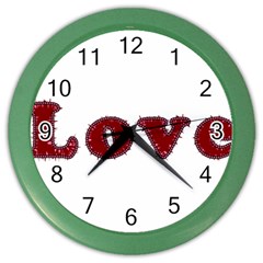 Love Typography Text Word Wall Clock (color) by dflcprints