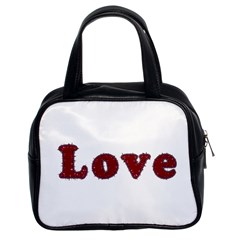 Love Typography Text Word Classic Handbag (two Sides) by dflcprints