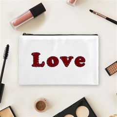 Love Typography Text Word Cosmetic Bag (medium) by dflcprints