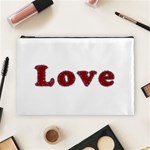 Love Typography Text Word Cosmetic Bag (Large) Front