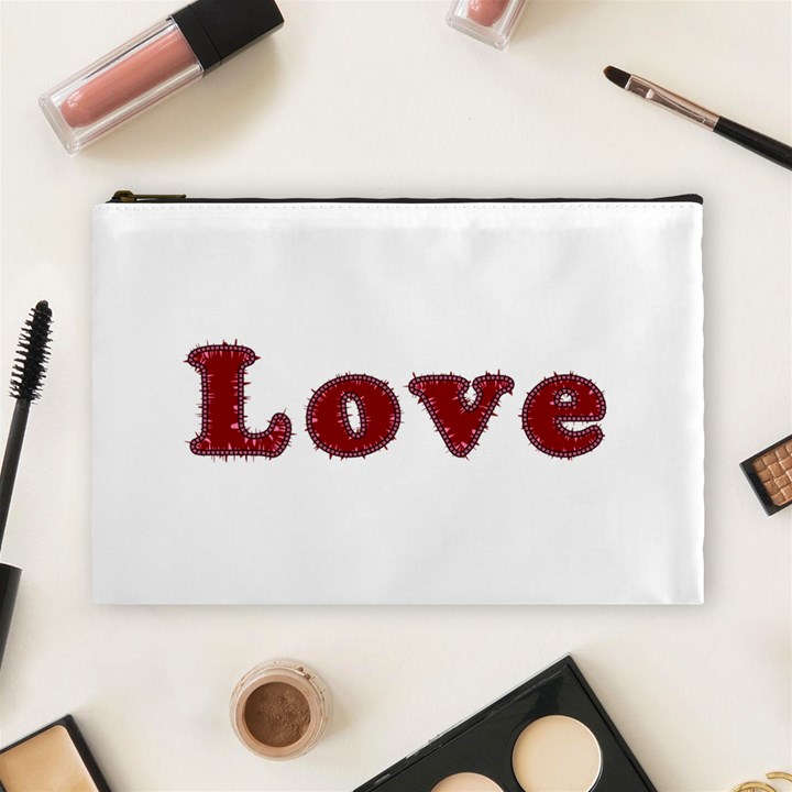 Love Typography Text Word Cosmetic Bag (Large)