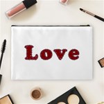 Love Typography Text Word Cosmetic Bag (Large) Back