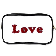 Love Typography Text Word Travel Toiletry Bag (one Side) by dflcprints