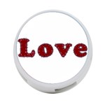 Love Typography Text Word 4-Port USB Hub (Two Sides) Back