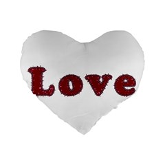 Love Typography Text Word 16  Premium Heart Shape Cushion  by dflcprints