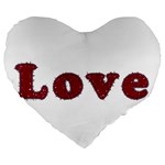 Love Typography Text Word 19  Premium Heart Shape Cushion Front