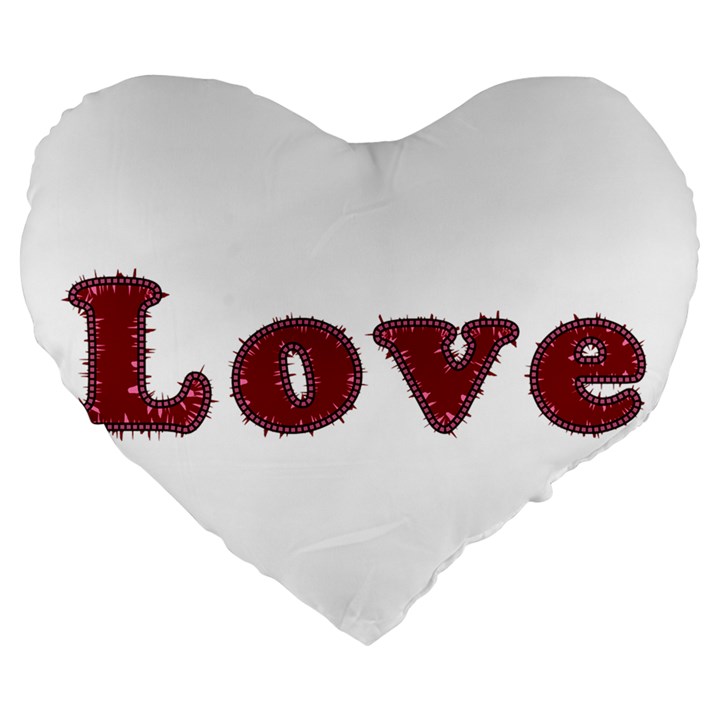 Love Typography Text Word 19  Premium Heart Shape Cushion