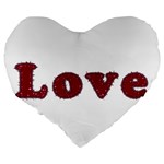 Love Typography Text Word 19  Premium Heart Shape Cushion Back