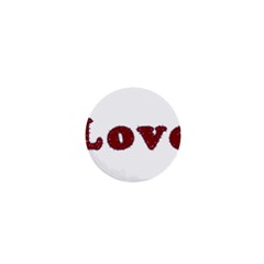 Love Typography Text Word 1  Mini Button by dflcprints