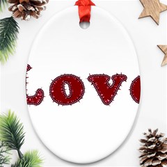 Love Typography Text Word Oval Ornament by dflcprints