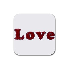 Love Typography Text Word Drink Coaster (square) by dflcprints